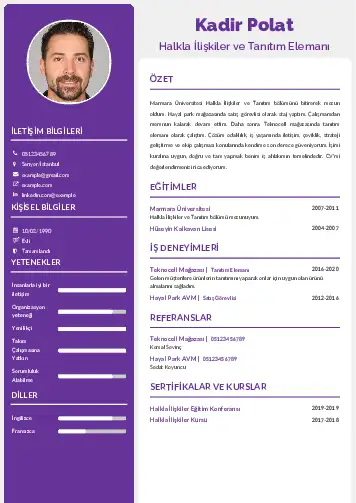 Halkla İlişkiler Cv Örnekleri cv indir